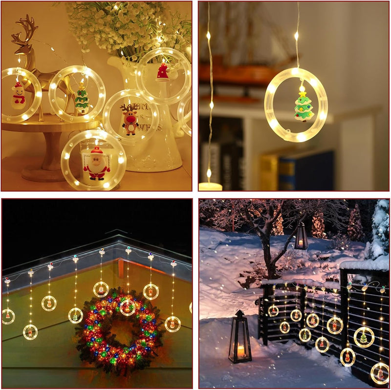 Luces Led Navideñas 10 Anillos y Figuras