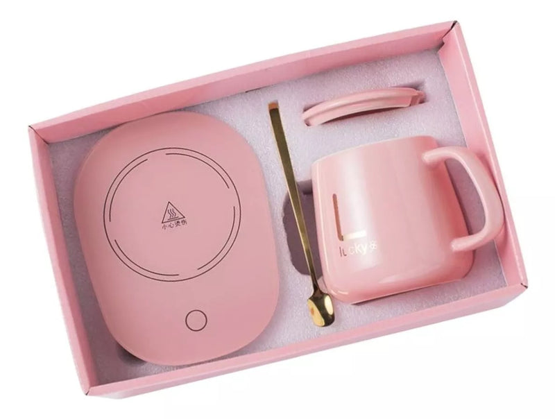 Taza Calentador Eléctrica Rosa